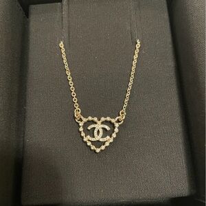 Chanel Gold Heart Pendant Necklace